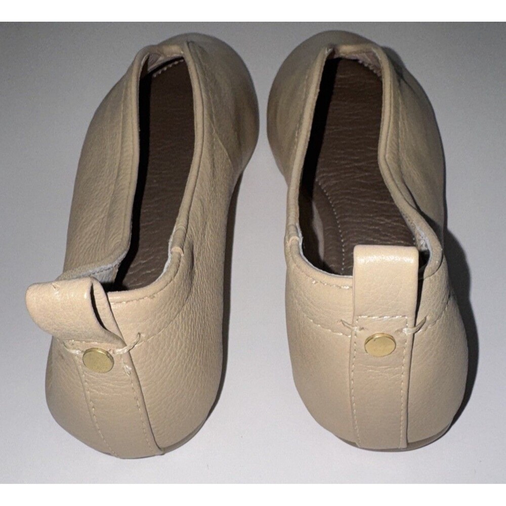 Women's Taupe Slip-On Leather Flats - Picture 3 of 7